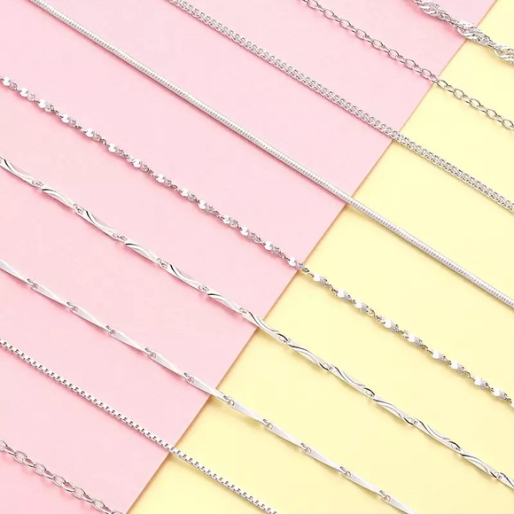 Anthro 925 Sterling Silver Snake Chain 10 Styles Necklace - Picture 12 of 16